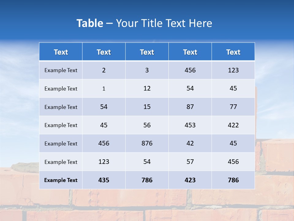 A Brick Wall With A Shovel On Top Of It PowerPoint Template