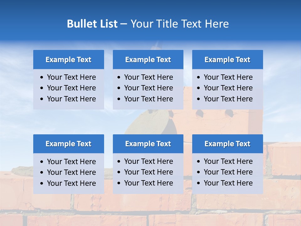 A Brick Wall With A Shovel On Top Of It PowerPoint Template