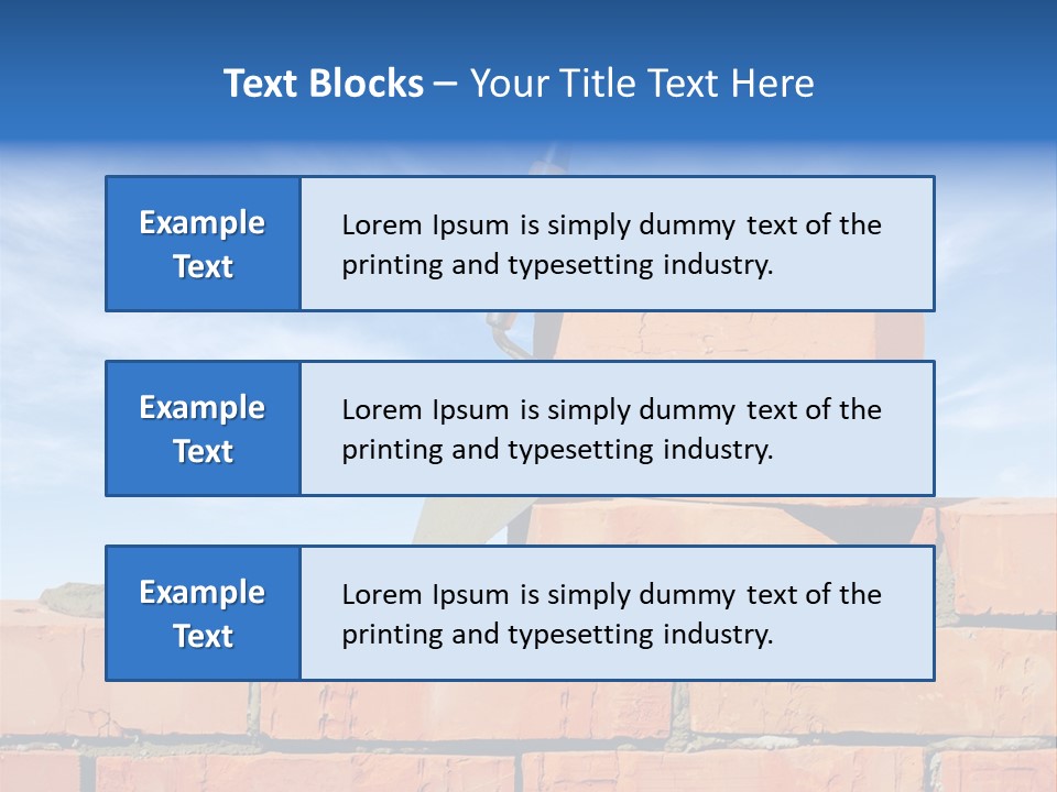 A Brick Wall With A Shovel On Top Of It PowerPoint Template
