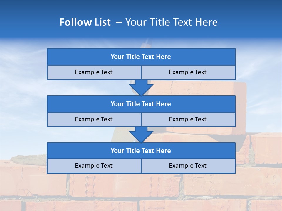 A Brick Wall With A Shovel On Top Of It PowerPoint Template