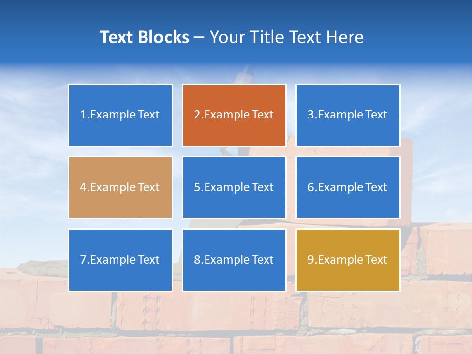 A Brick Wall With A Shovel On Top Of It PowerPoint Template