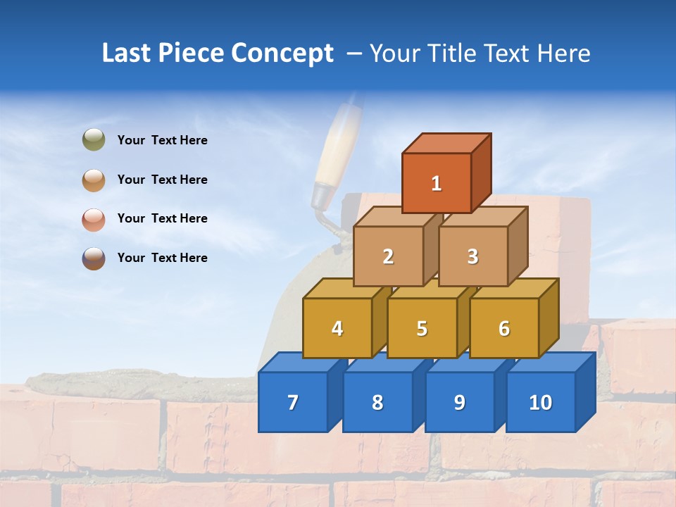 A Brick Wall With A Shovel On Top Of It PowerPoint Template