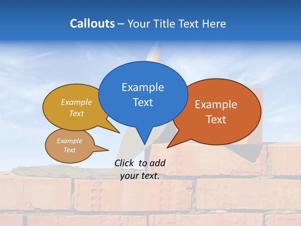 A Brick Wall With A Shovel On Top Of It PowerPoint Template