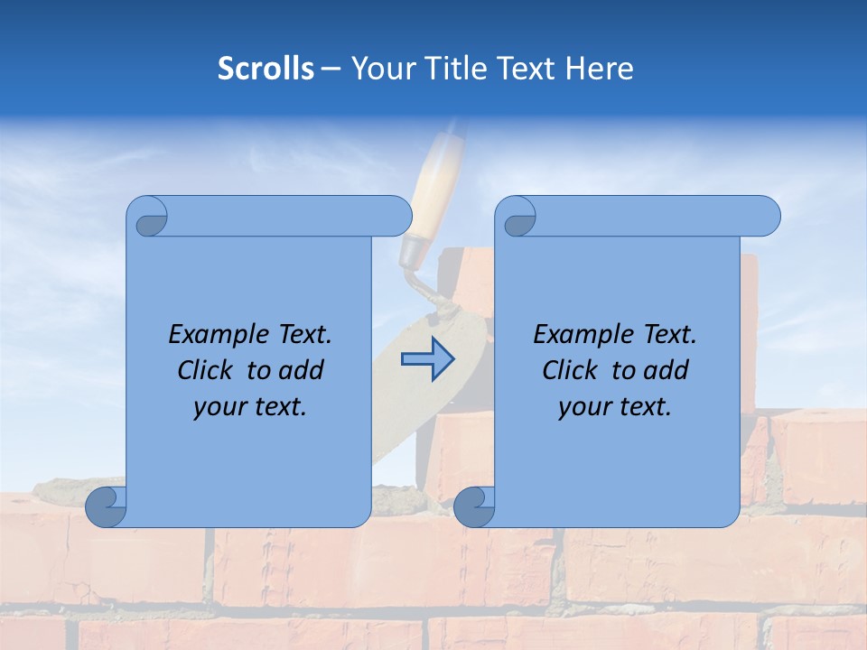 A Brick Wall With A Shovel On Top Of It PowerPoint Template