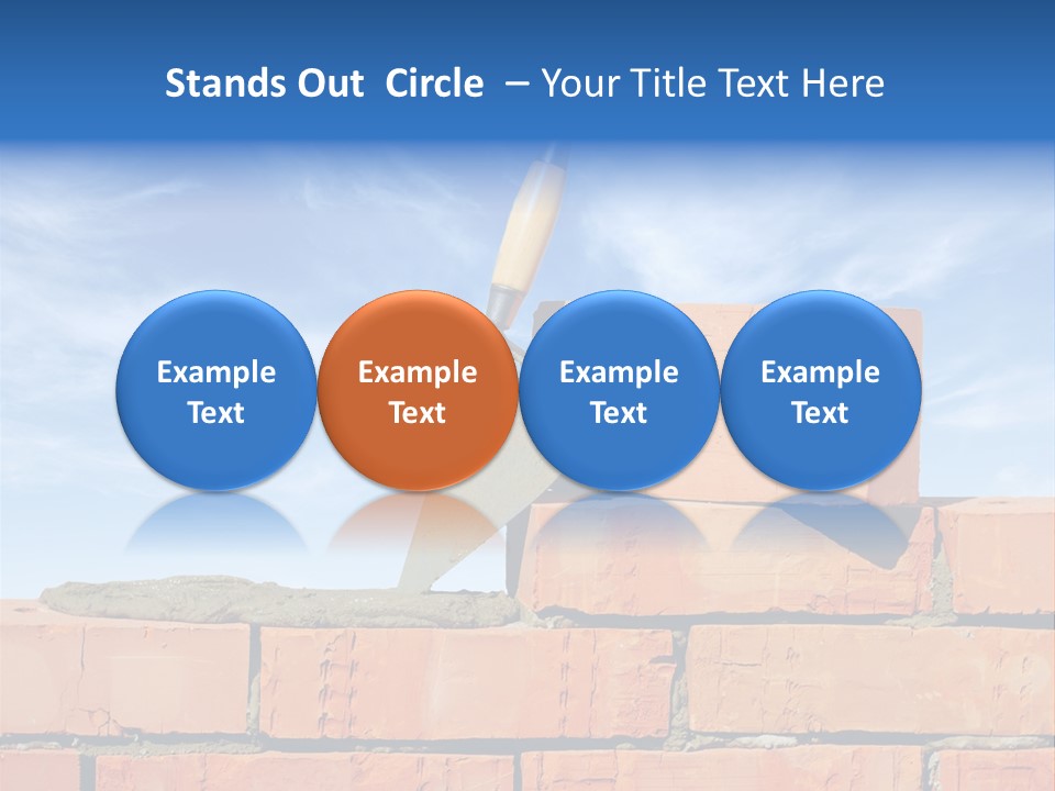 A Brick Wall With A Shovel On Top Of It PowerPoint Template