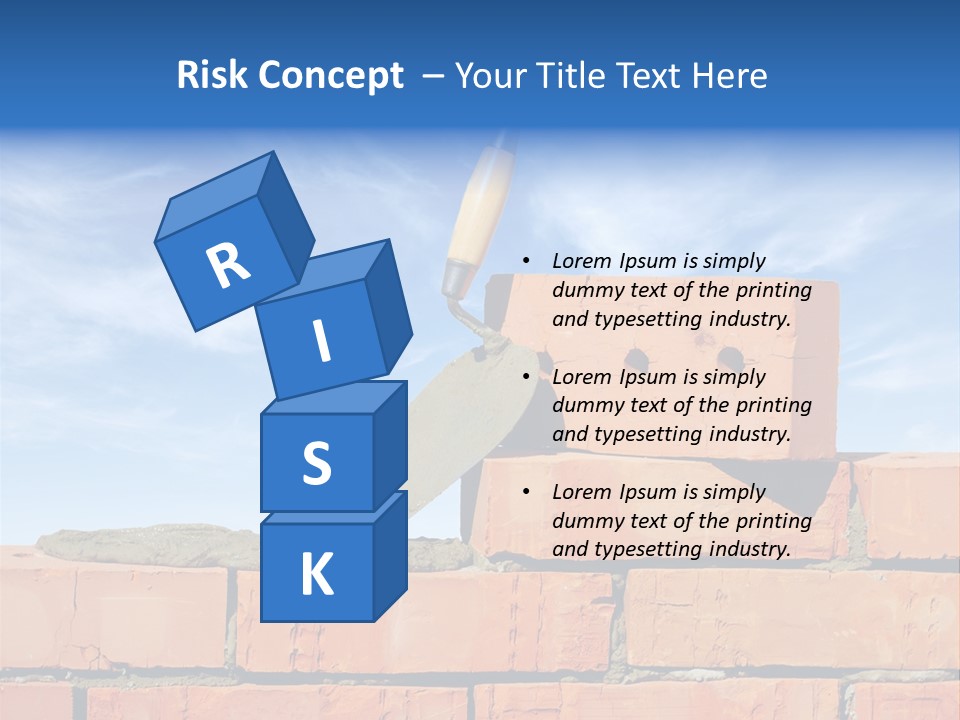 A Brick Wall With A Shovel On Top Of It PowerPoint Template