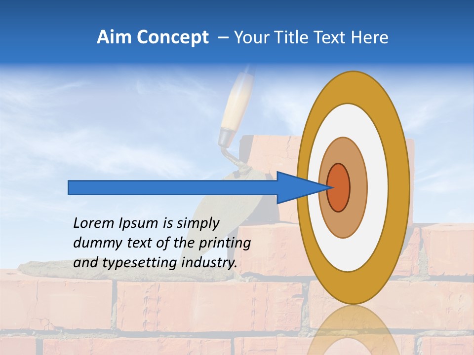 A Brick Wall With A Shovel On Top Of It PowerPoint Template
