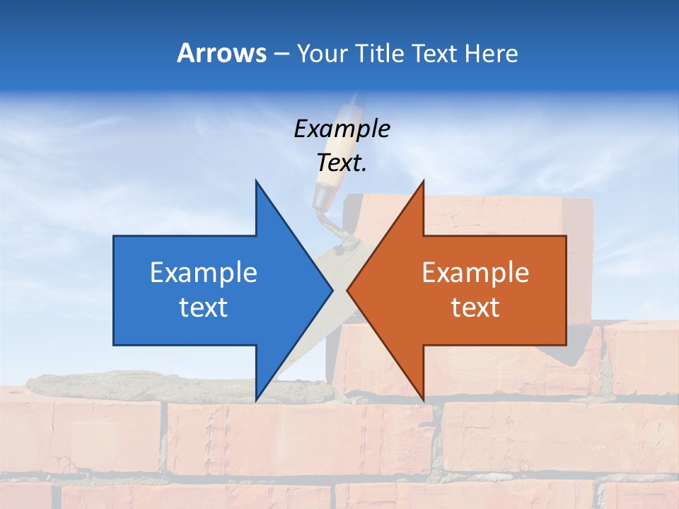 A Brick Wall With A Shovel On Top Of It PowerPoint Template