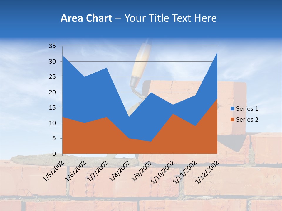 A Brick Wall With A Shovel On Top Of It PowerPoint Template