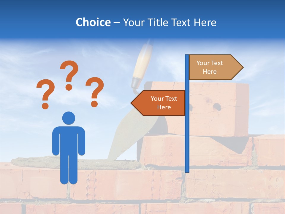 A Brick Wall With A Shovel On Top Of It PowerPoint Template