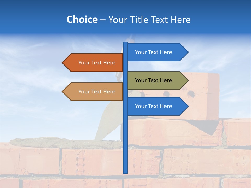 A Brick Wall With A Shovel On Top Of It PowerPoint Template