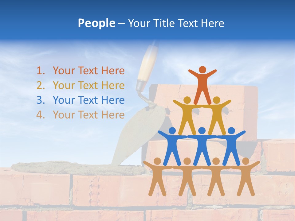 A Brick Wall With A Shovel On Top Of It PowerPoint Template