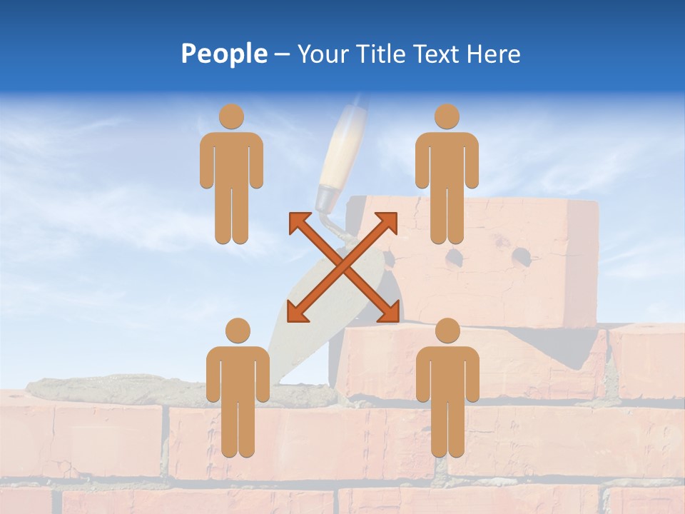 A Brick Wall With A Shovel On Top Of It PowerPoint Template