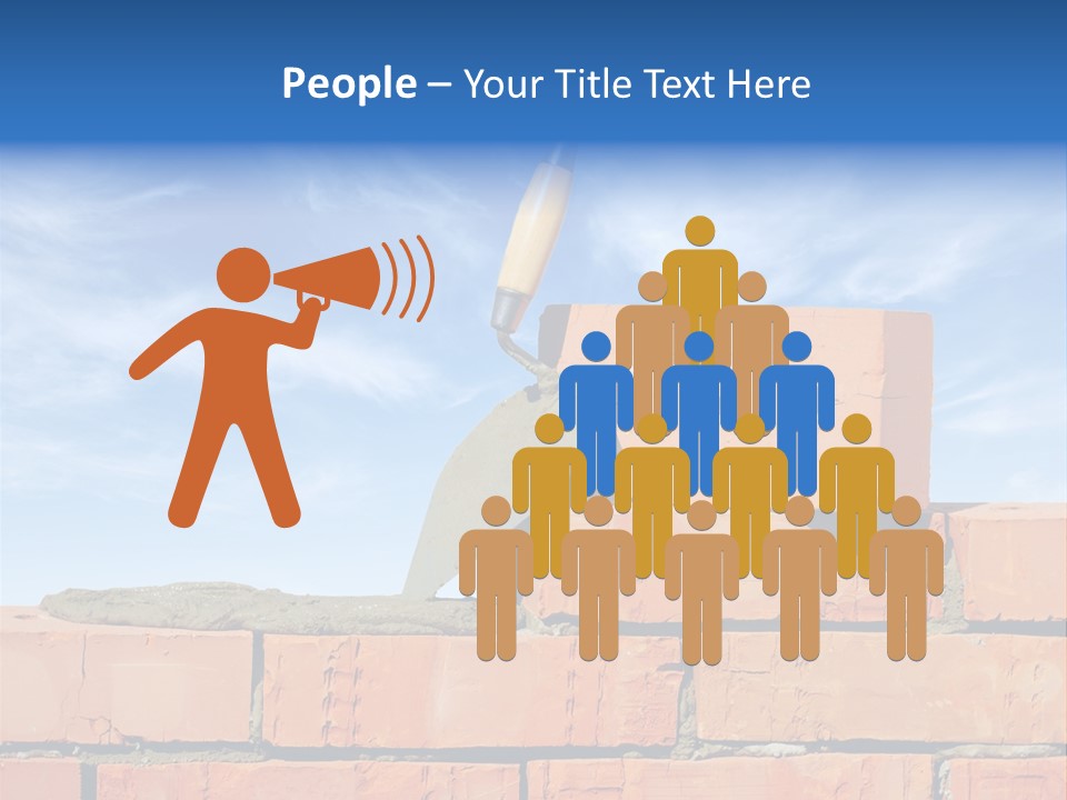 A Brick Wall With A Shovel On Top Of It PowerPoint Template