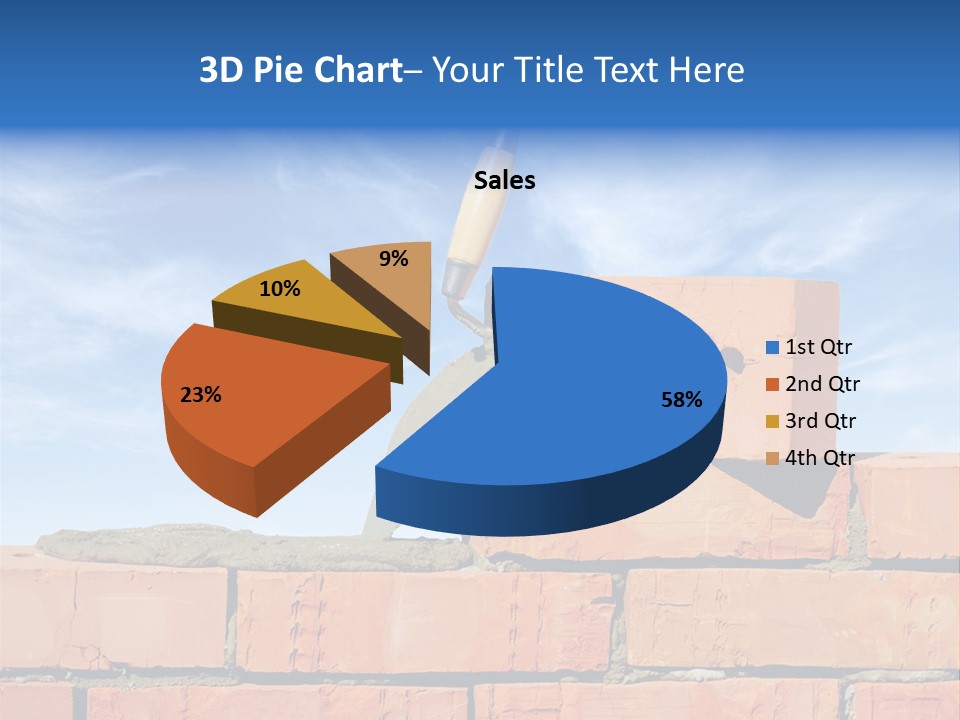 A Brick Wall With A Shovel On Top Of It PowerPoint Template