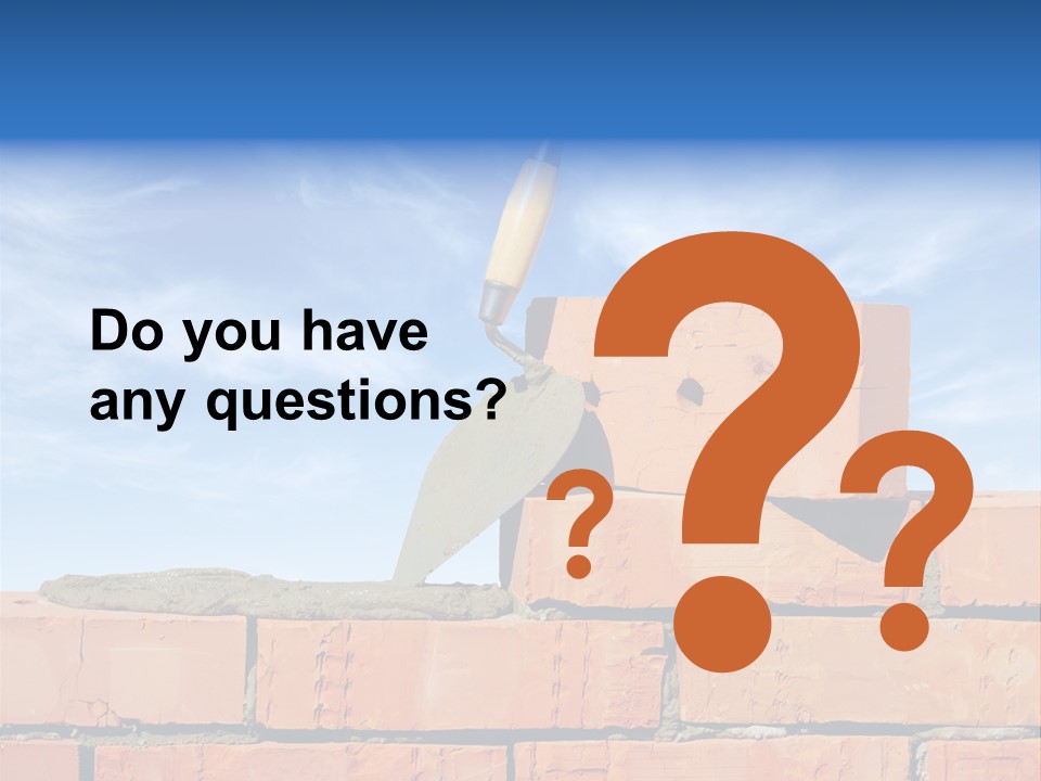 A Brick Wall With A Shovel On Top Of It PowerPoint Template