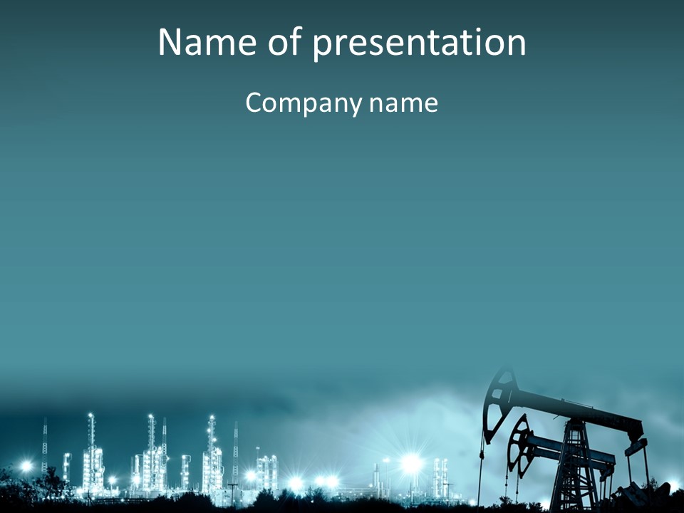 An Oil Pump In The Middle Of A Field PowerPoint Template