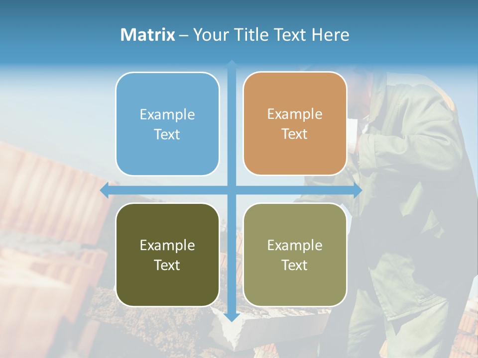 A Man In A Hard Hat And Overalls Working On Bricks PowerPoint Template