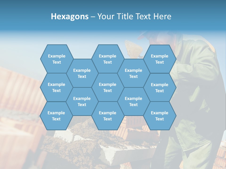 A Man In A Hard Hat And Overalls Working On Bricks PowerPoint Template