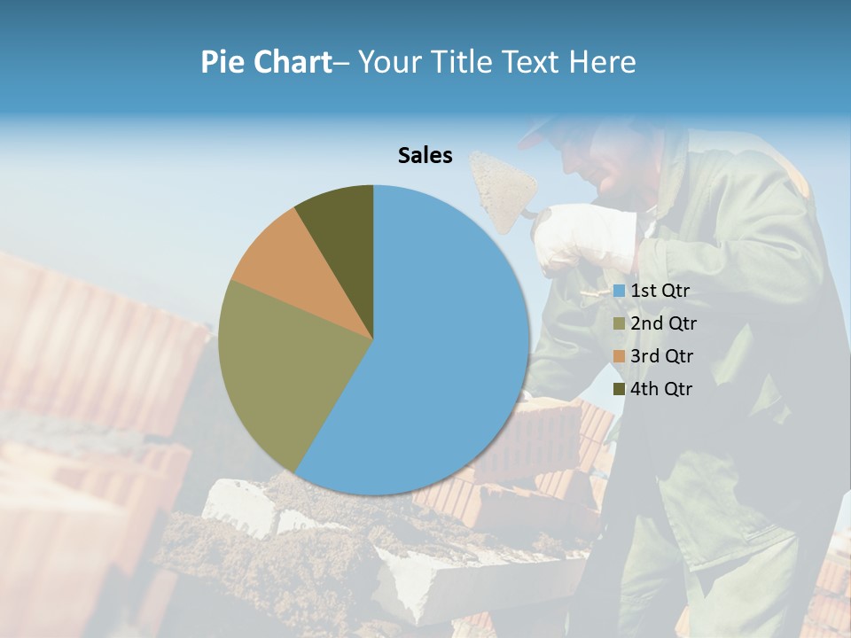 A Man In A Hard Hat And Overalls Working On Bricks PowerPoint Template