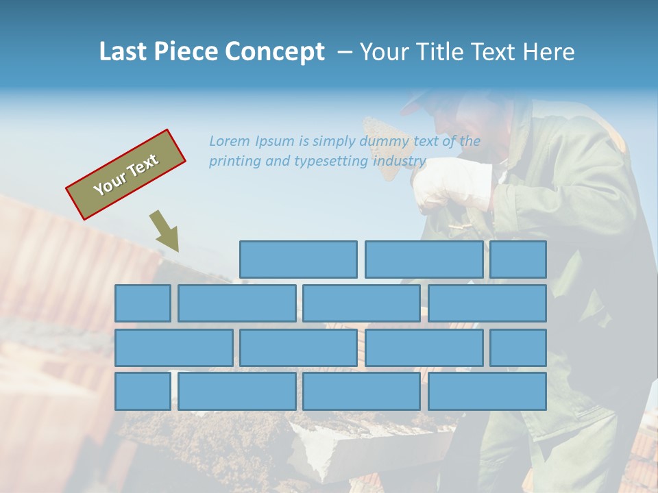 A Man In A Hard Hat And Overalls Working On Bricks PowerPoint Template