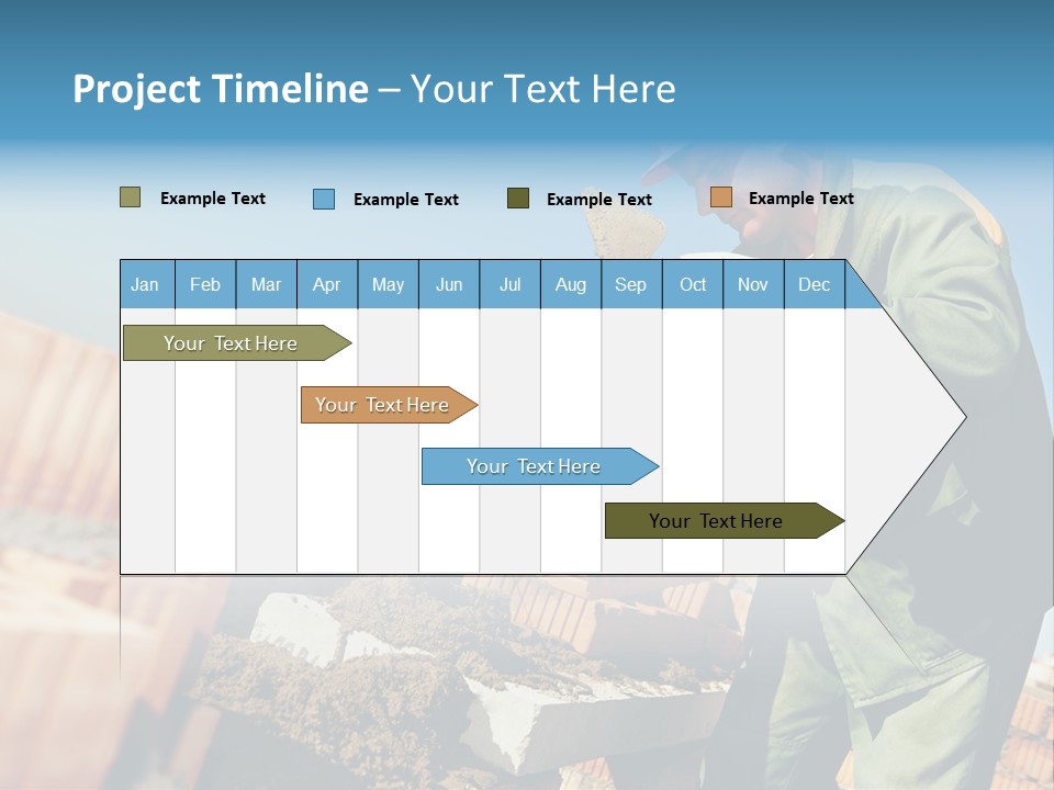 A Man In A Hard Hat And Overalls Working On Bricks PowerPoint Template