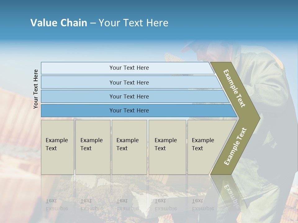 A Man In A Hard Hat And Overalls Working On Bricks PowerPoint Template