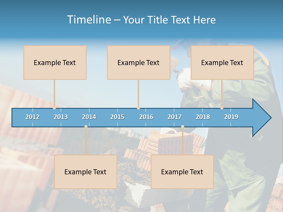 A Man In A Hard Hat And Overalls Working On Bricks PowerPoint Template