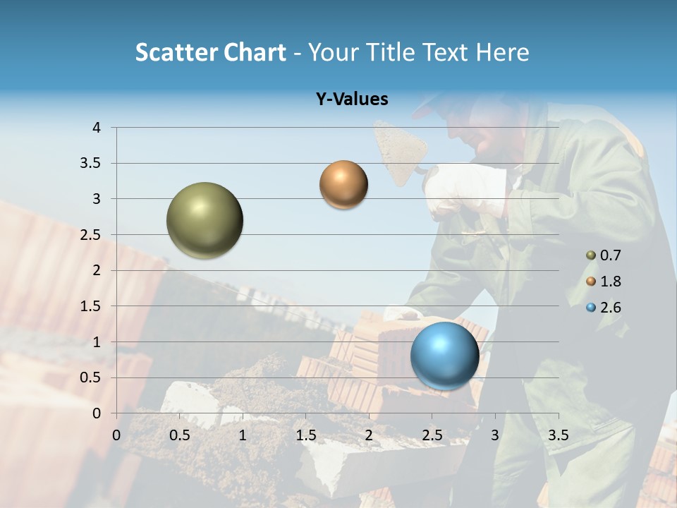 A Man In A Hard Hat And Overalls Working On Bricks PowerPoint Template