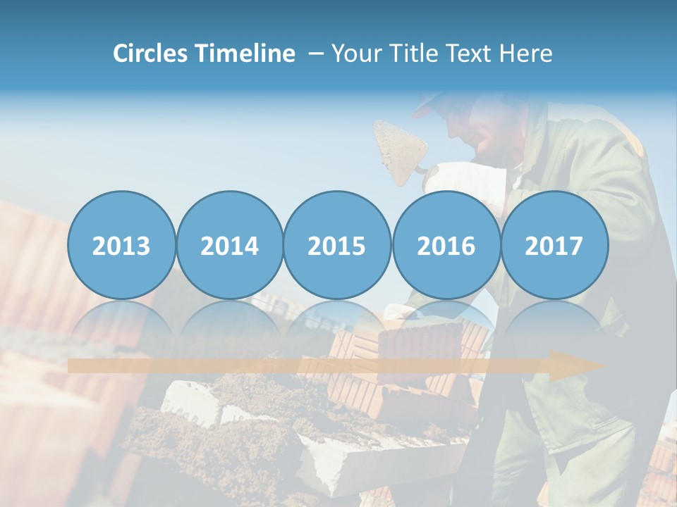 A Man In A Hard Hat And Overalls Working On Bricks PowerPoint Template