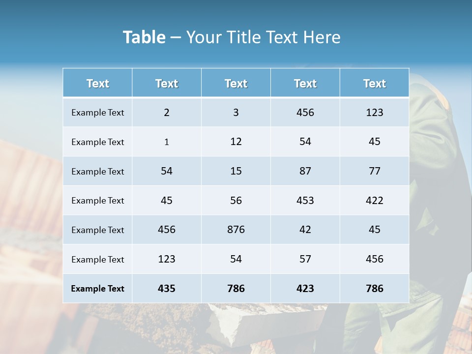 A Man In A Hard Hat And Overalls Working On Bricks PowerPoint Template