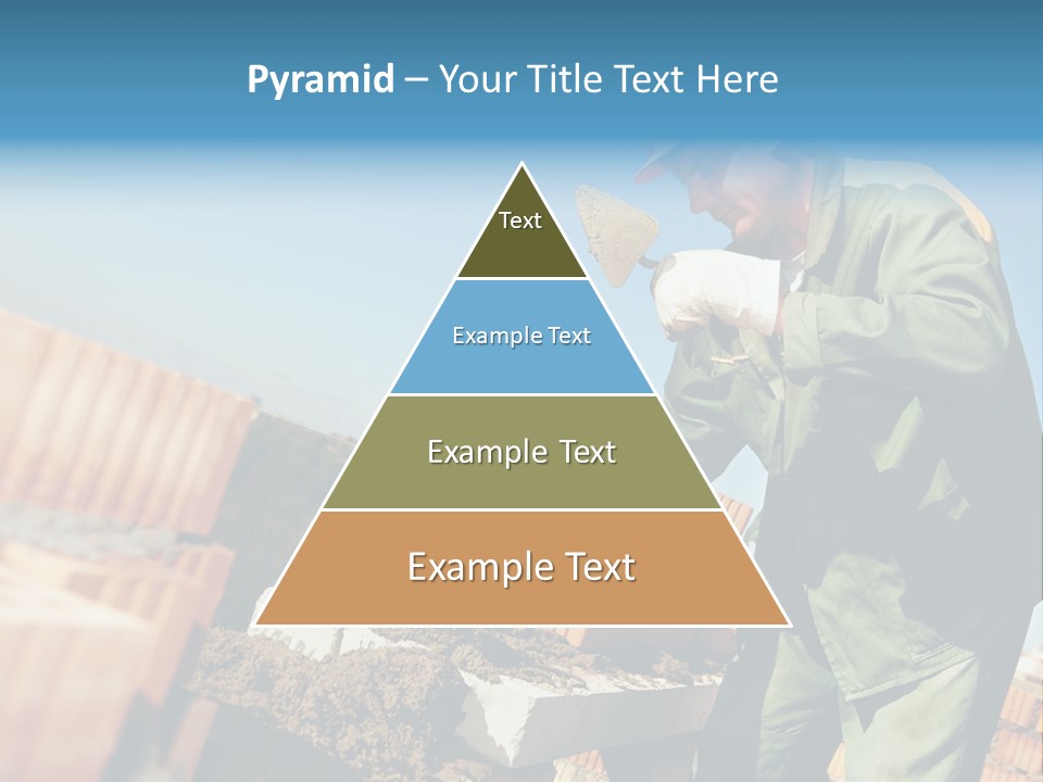 A Man In A Hard Hat And Overalls Working On Bricks PowerPoint Template