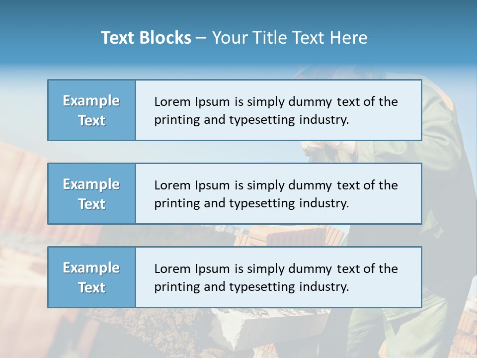 A Man In A Hard Hat And Overalls Working On Bricks PowerPoint Template