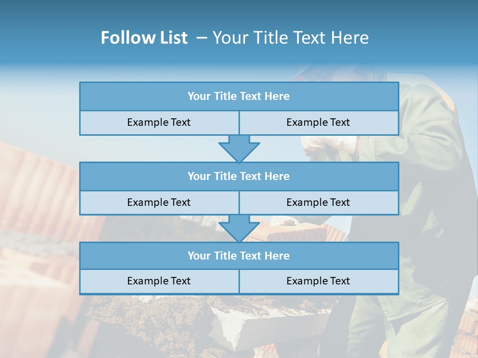 A Man In A Hard Hat And Overalls Working On Bricks PowerPoint Template