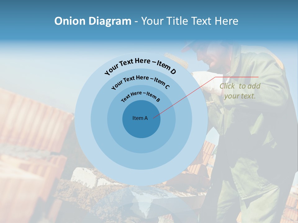 A Man In A Hard Hat And Overalls Working On Bricks PowerPoint Template