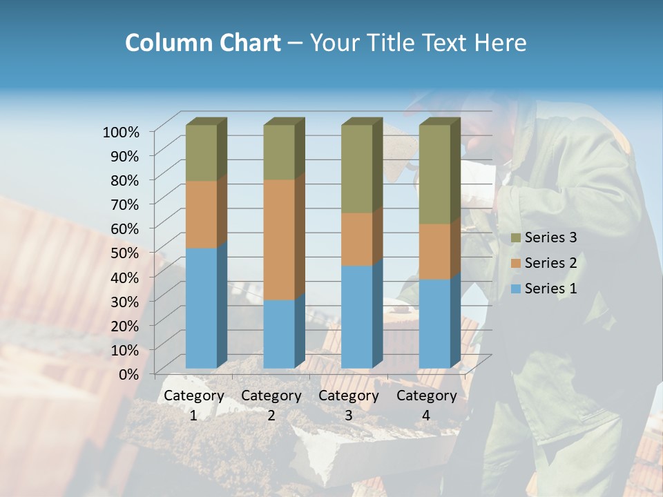 A Man In A Hard Hat And Overalls Working On Bricks PowerPoint Template