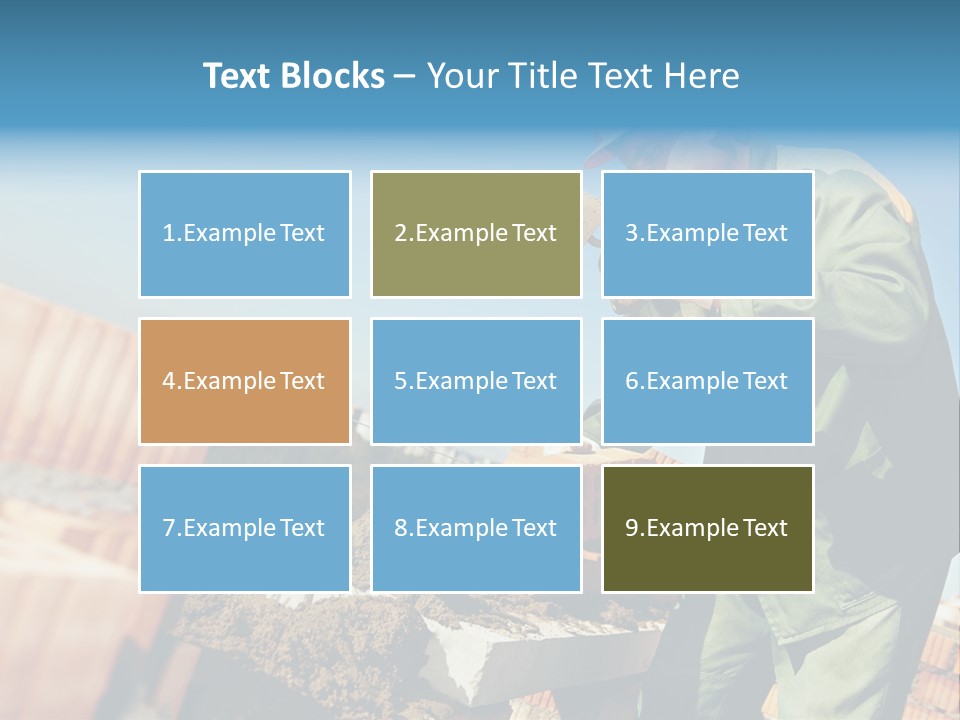 A Man In A Hard Hat And Overalls Working On Bricks PowerPoint Template