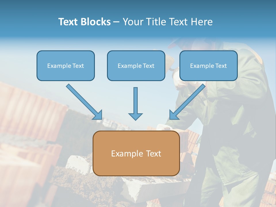 A Man In A Hard Hat And Overalls Working On Bricks PowerPoint Template