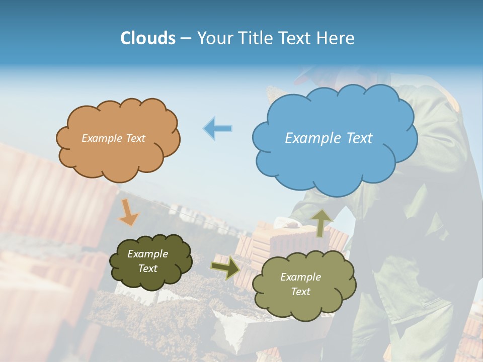 A Man In A Hard Hat And Overalls Working On Bricks PowerPoint Template