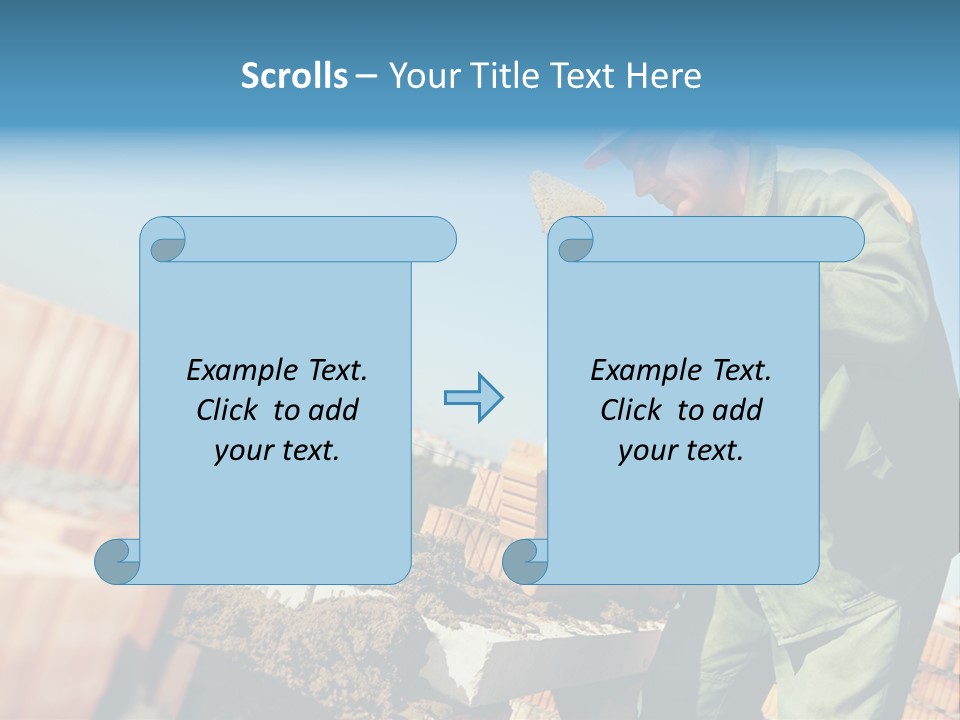 A Man In A Hard Hat And Overalls Working On Bricks PowerPoint Template