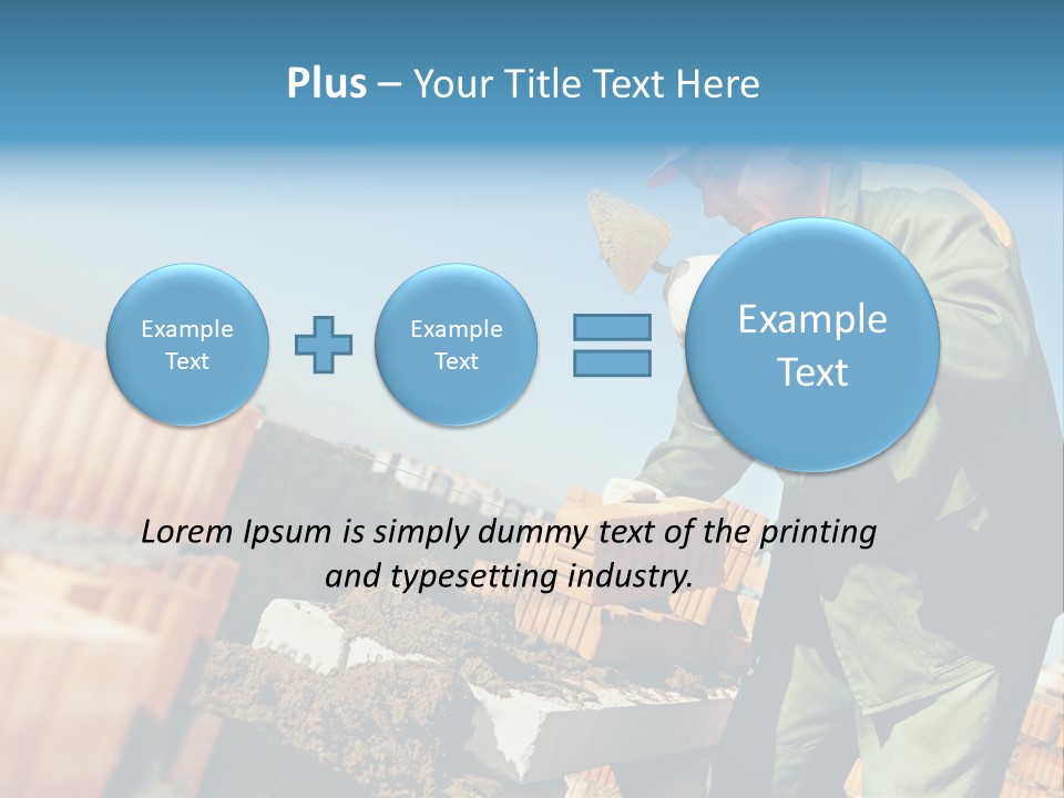 A Man In A Hard Hat And Overalls Working On Bricks PowerPoint Template