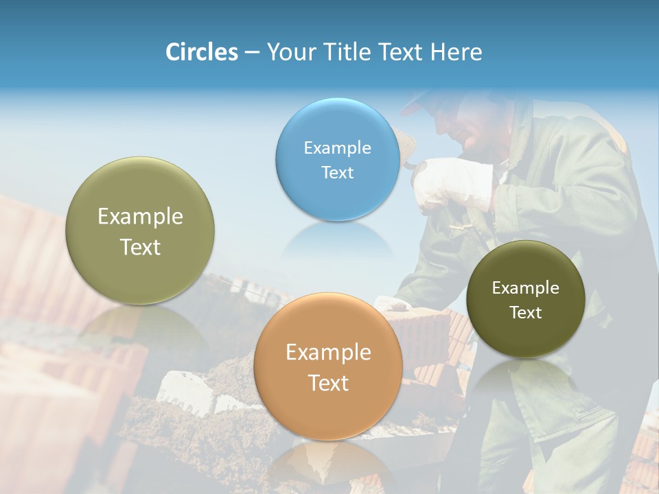 A Man In A Hard Hat And Overalls Working On Bricks PowerPoint Template