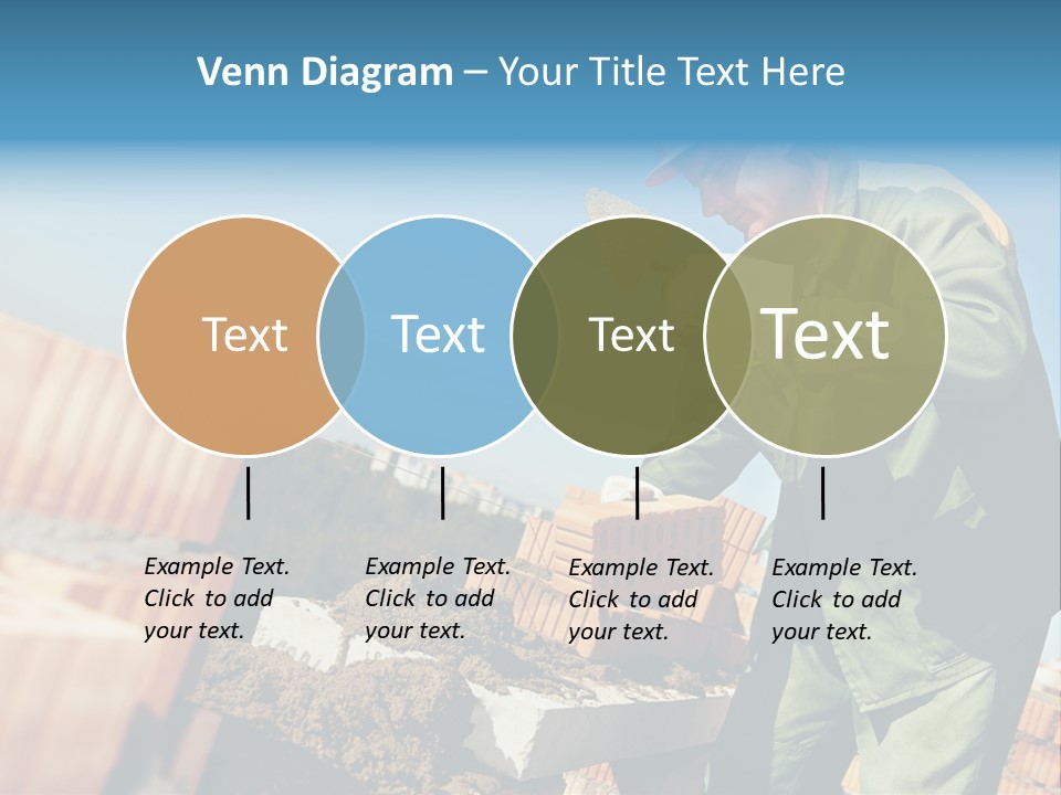 A Man In A Hard Hat And Overalls Working On Bricks PowerPoint Template
