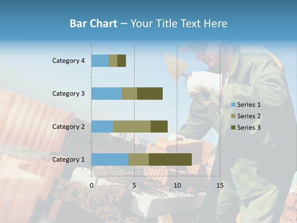 A Man In A Hard Hat And Overalls Working On Bricks PowerPoint Template
