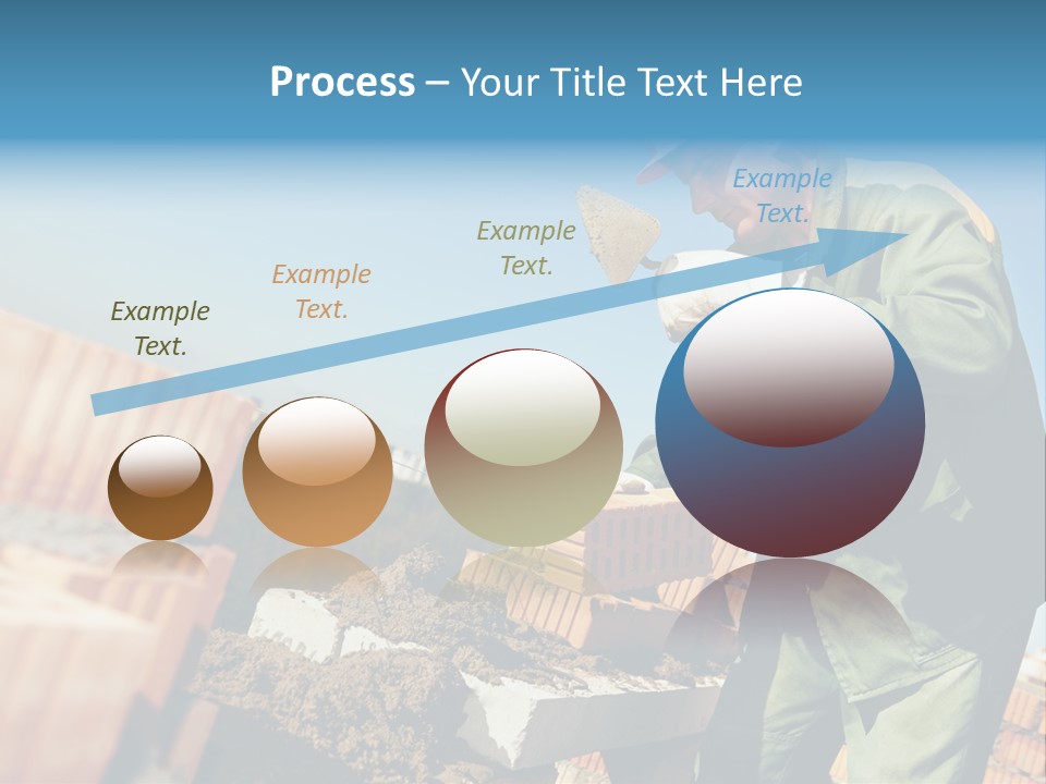 A Man In A Hard Hat And Overalls Working On Bricks PowerPoint Template