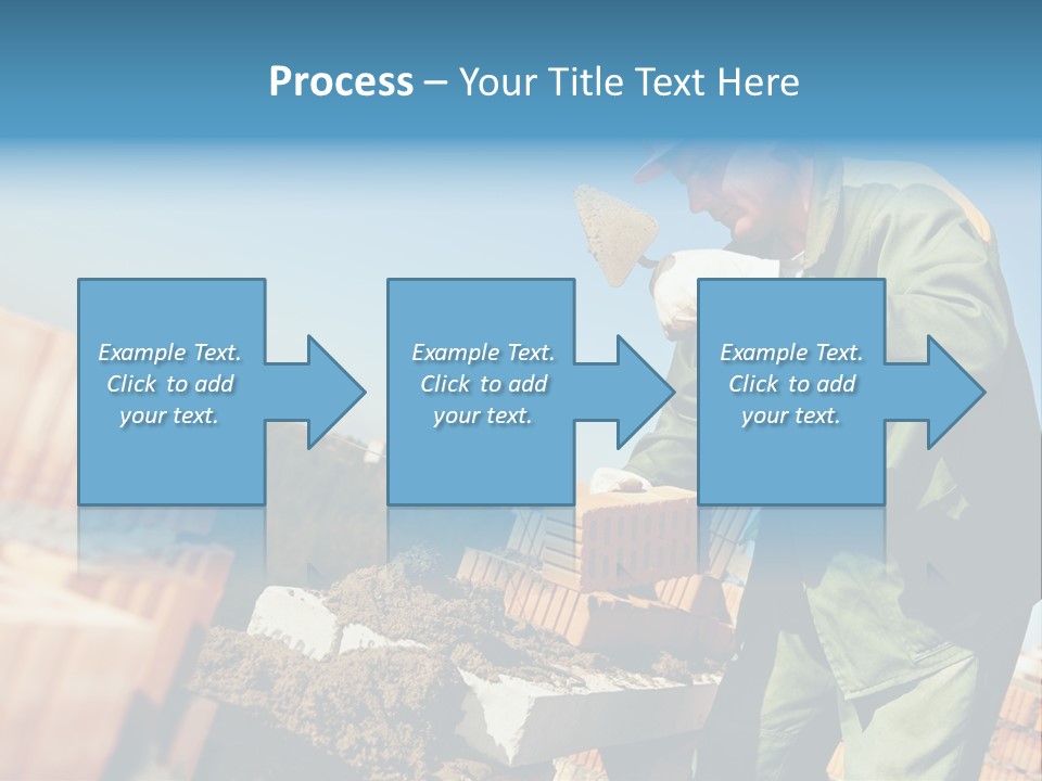 A Man In A Hard Hat And Overalls Working On Bricks PowerPoint Template