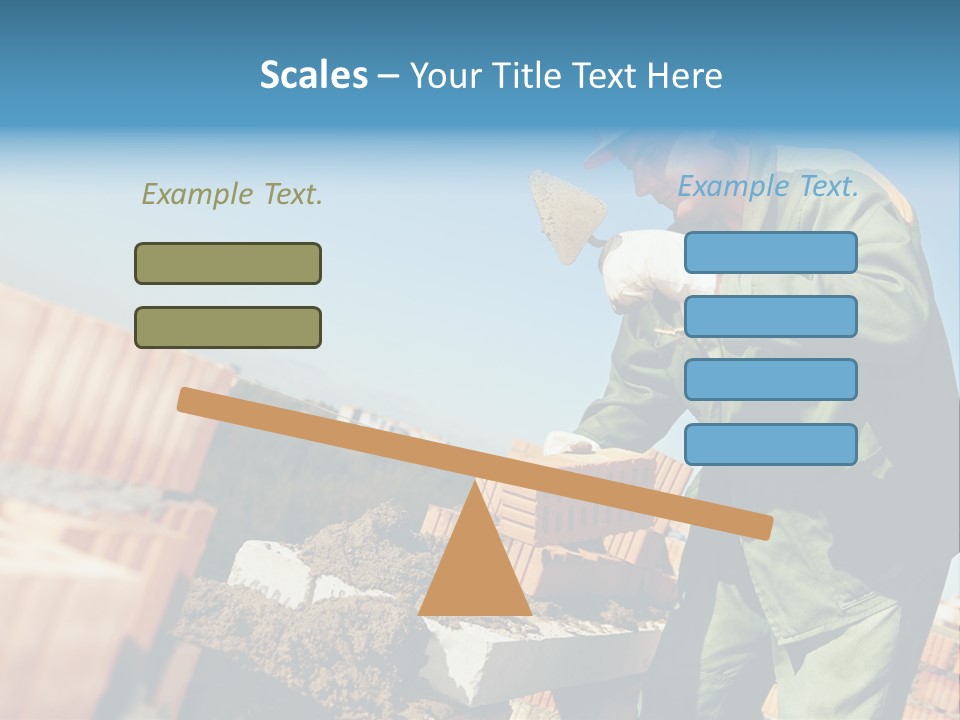 A Man In A Hard Hat And Overalls Working On Bricks PowerPoint Template
