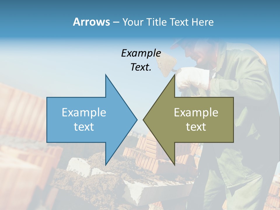 A Man In A Hard Hat And Overalls Working On Bricks PowerPoint Template