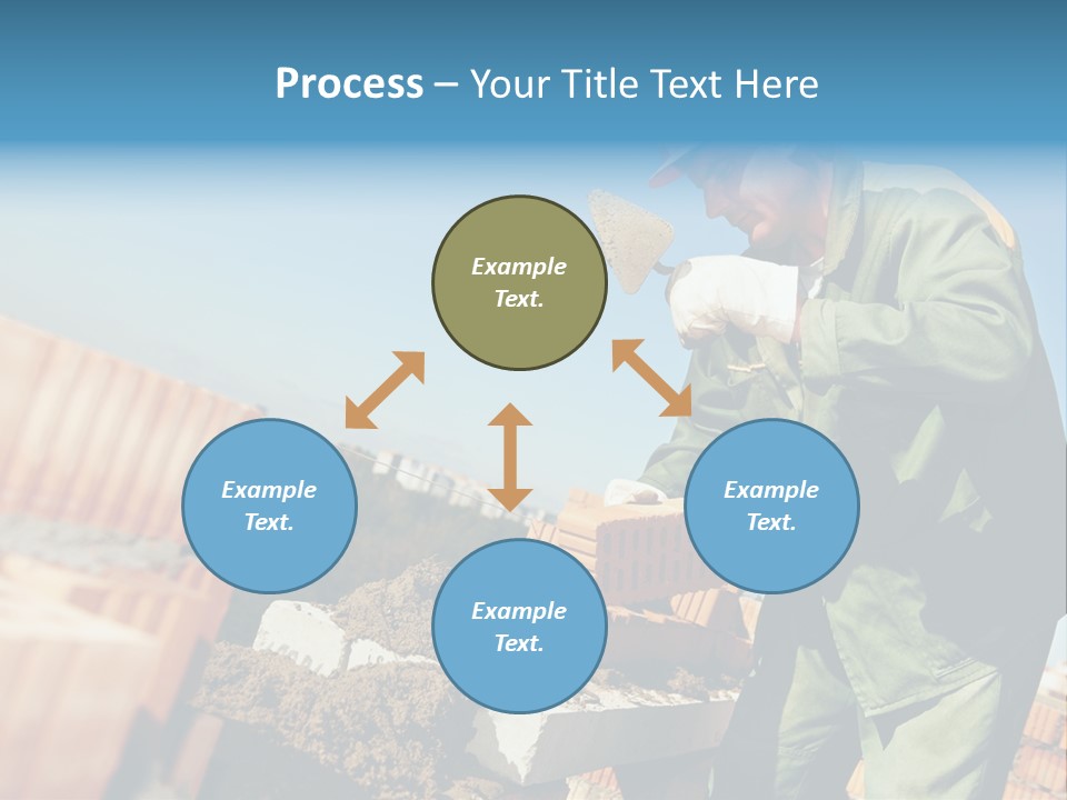 A Man In A Hard Hat And Overalls Working On Bricks PowerPoint Template