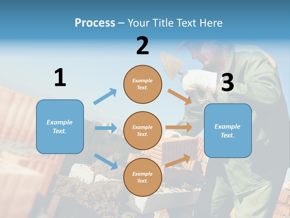 A Man In A Hard Hat And Overalls Working On Bricks PowerPoint Template